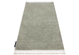 Tappeto Berber 9000 Verde Frange Berbero Marocchino Shaggy Verde 140X190 Cm