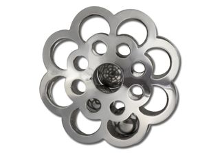 Amello Coins Argento 30 Mm Intarsio In Acciaio Inox Moneta Fiore Anello Signore…