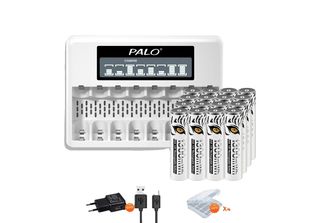 Batterie Aaa Ricaricabili, Capacità 1300Mwh, Design Ecologico, Caricabatterie 1…