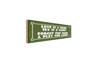 Vianmo Insegna In Legno 10X27 Cm Love Is A Name Sex Is A Game