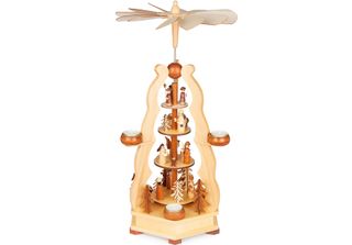 Piramide Natalizia In Legno Brubaker - Piramide Con Re, Cantori, Maria, Giusepp…