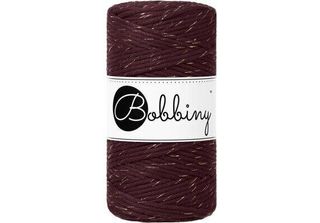 Bobine Cordone Macrame 3 Mm 100 M Cordone Bordeaux Dorato