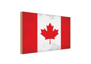 Vianmo Insegna In Legno 12X18 Cm Bandiera Kanada Flag Of Canada Vintage