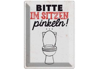 Vianmo Insegna Di Latta 40X30 Cm Bitte Im Sitzen Pinkeln! Weiß