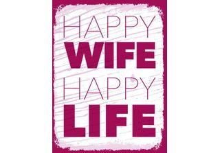 Vianmo Insegna In Legno 40X30 Cm Frau Happy Wife Happy Life
