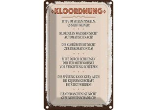Vianmo Insegna Di Latta 30X20 Cm Kloordnung Bitte Im Sitzen Pinkeln
