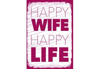 Vianmo Insegna In Legno 18X12 Cm Frau Happy Wife Happy Life