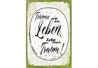 Vianmo Insegna In Legno 18X12 Cm TräUme Nicht Dein Leben Lebe Traum
