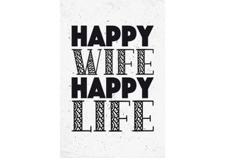 Vianmo Insegna In Legno 18X12 Cm Frau Happy Wife Happy Life