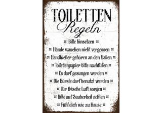 Vianmo Insegna In Legno 30X20 Cm Toiletten Regel Bitte Hinsetzen