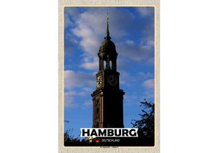 Vianmo Insegna In Legno 18X12 Cm Hamburg St. Michaelis Michael
