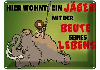 Vianmo Insegna Di Latta 30X40 Cm JäGer Wohnt Mit Der Beute Seines Lebens