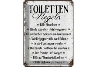 Vianmo Insegna Di Latta 40X30 Cm Toiletten Regel Bitte Hinsetzen