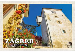 Vianmo Insegna In Legno 12X18 Cm Zagreb Kroatien Lotrscak Turm Wachturm