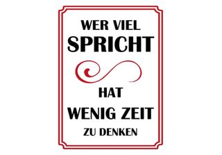 Vianmo Insegna In Legno 40X30 Cm Wer Viel Spricht Hat Wenig