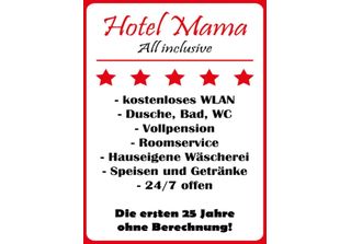 Vianmo Insegna In Legno 40X30 Cm Hotel Mama Weiß-Rotes