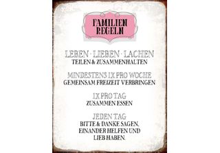 Vianmo Insegna In Legno 40X30 Cm Familien Regeln Leben Lieben