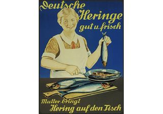 Vianmo Insegna In Legno 40X30 Cm Fisch Deutsche Heringe Gut Frisch Dekoschild