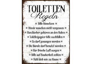 Vianmo Insegna In Legno 40X30 Cm Toiletten Regel Bitte Hinsetzen