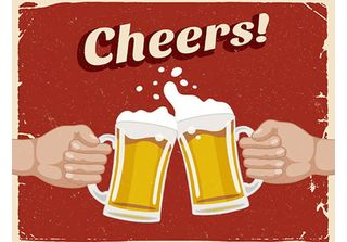Vianmo Insegna In Legno 30X40 Cm Alkohol Beer Cheers Bier