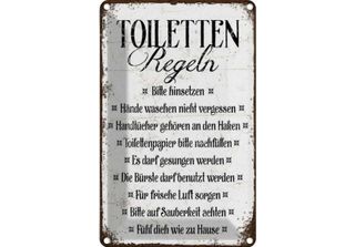 Vianmo Insegna Di Latta 30X20 Cm Toiletten Regel Bitte Hinsetzen