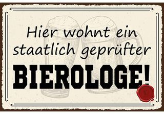 Vianmo Insegna In Legno 12X18 Cm Bier Hier Wohnt Bierologe