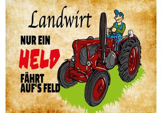 Vianmo Insegna In Legno 30X40 Cm Landwirt Nur Ein Held FäHrt