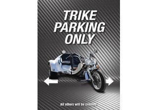 Vianmo Insegna In Legno 40X30 Cm Trike Parking Only All Others
