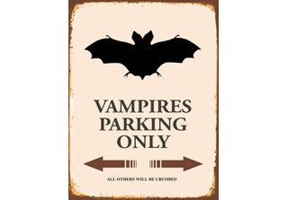 Vianmo Insegna In Legno 40X30 Cm Vampires Parking Only All Others