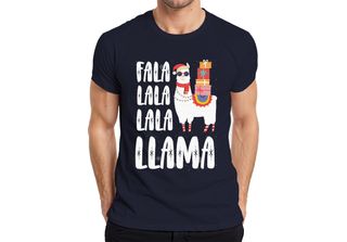 Maglietta Da Uomo Fala Lala Lala Llama - Regalo Di Natale, Navy, M