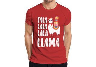 Maglietta Da Uomo Fala Lala Lala Lama - Regalo Di Natale, Rosso, 3XL