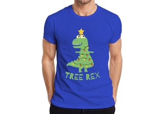 Maglietta Da Uomo Tree Rex Christmas Tree T-Rex - Regalo Di Natale, Blu, Xl