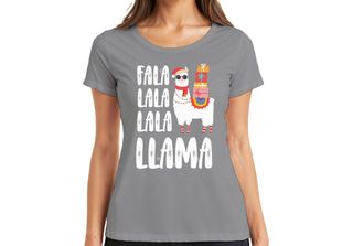 Fala Lala Lala Llama - Maglietta Da Donna Con Regalo Di Natale, Grigio, S