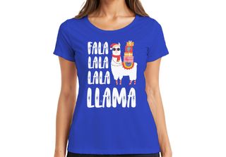 Fala Lala Lala Llama - Maglietta Da Donna Con Regalo Di Natale, Blu, M