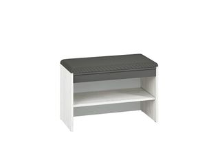 Scarpiera Con Seduta Ingo - Pino Bianco / Antracite / Grigio