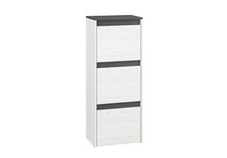 Scarpiera Con Scaffali Ingo - Pino Bianco / Antracite / Grigio