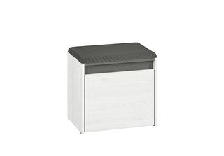 Scarpiera Stretta Con Seduta Ingo - Pino Bianco / Antracite / Grigio