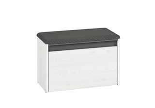 Scarpiera Con Seduta E Scaffale Ingo - Pino Bianco / Antracite / Grigio