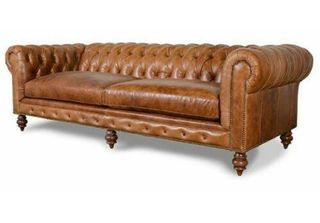 Vera Pelle Vintage Old Look Sofa Couch Upholstery 3 Seater Chesterfield Sofas N…