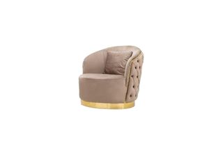 Soggiorno Designer Beige Chesterfield Poltrona Tappezzeria Mobili Lusso Design