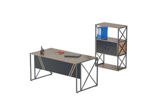 Set Di Studio Di Design Lussuosa Scrivania Per Ufficio Moderno Schedario