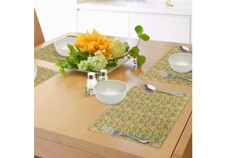 Abakuhaus Tovagliette Wunderlich, Motivo Botanico Con Fiori In Stile Doodle, Pr…