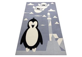 Tappeto Bcf Flash Penguin 3997 - Pinguino Grigio Grigio 140X190 Cm