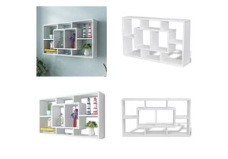 Scaffale A Muro Scaffale Pensile Con 8 Scomparti Bianco - Scaffale A Muro - Sca…