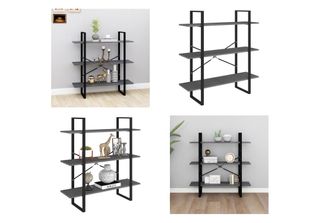 Vidaxl Libreria 3 Scomparti Grigio 100X30X105 Cm Pino Massiccio - Libreria - Li…