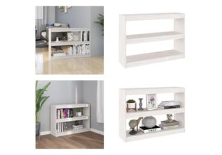 Vidaxl Libreria Divisoria Bianca 100X30X71,5 Cm In Pino Massiccio - Libreria - …