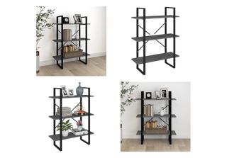 Vidaxl Libreria 3 Scomparti Grigio 80X30X105 Cm Pino Massiccio - Libreria - Lib…