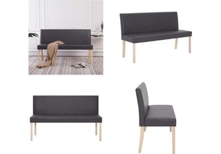 Vidaxl Panca 139,5 Cm In Pelle Finta Grigia - Panca - Panche - Panca Da Corrido…
