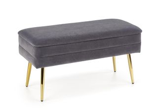 Halmar Panca Imbottita Con Contenitore Velva - Grigio Scuro / Oro