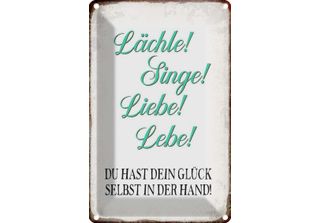 Vianmo Insegna Di Latta 18X12 Cm LäChle Singe Liebe Lebe GlüCk